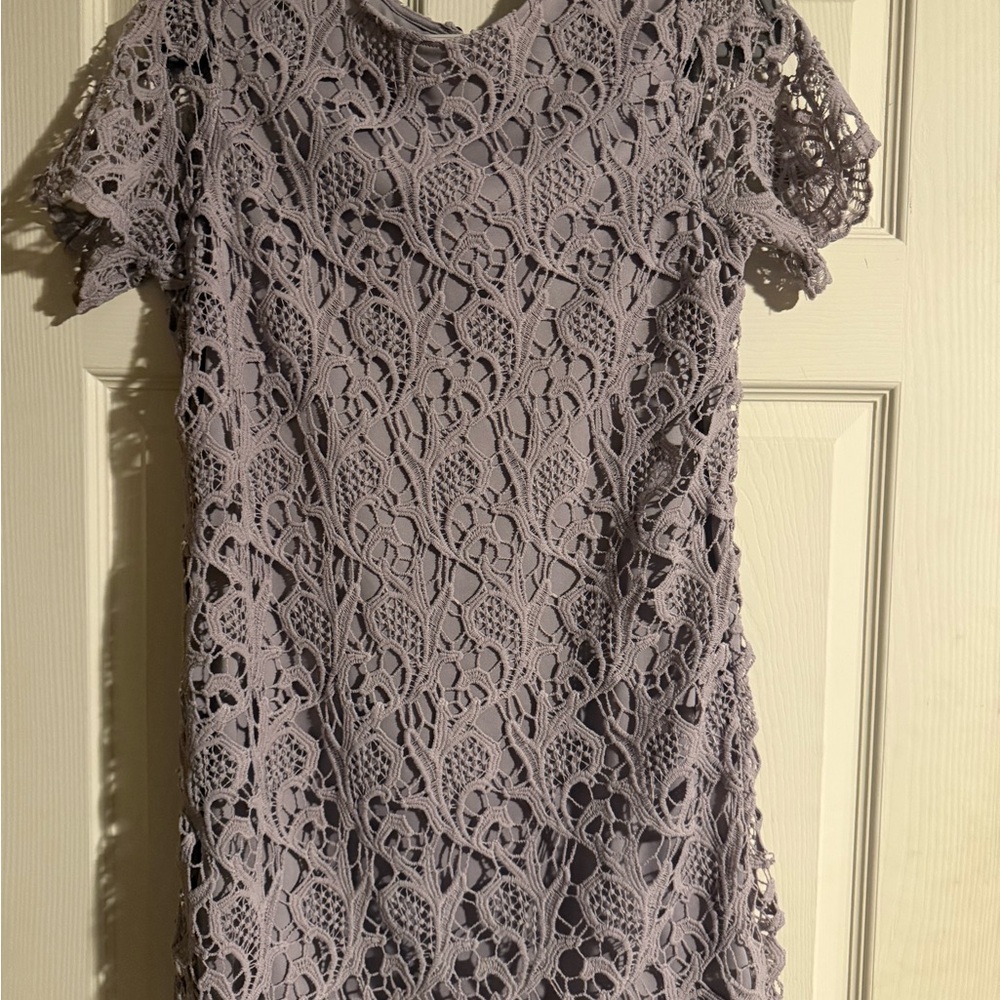 She + Sky Lace Mini Dress in Lavender